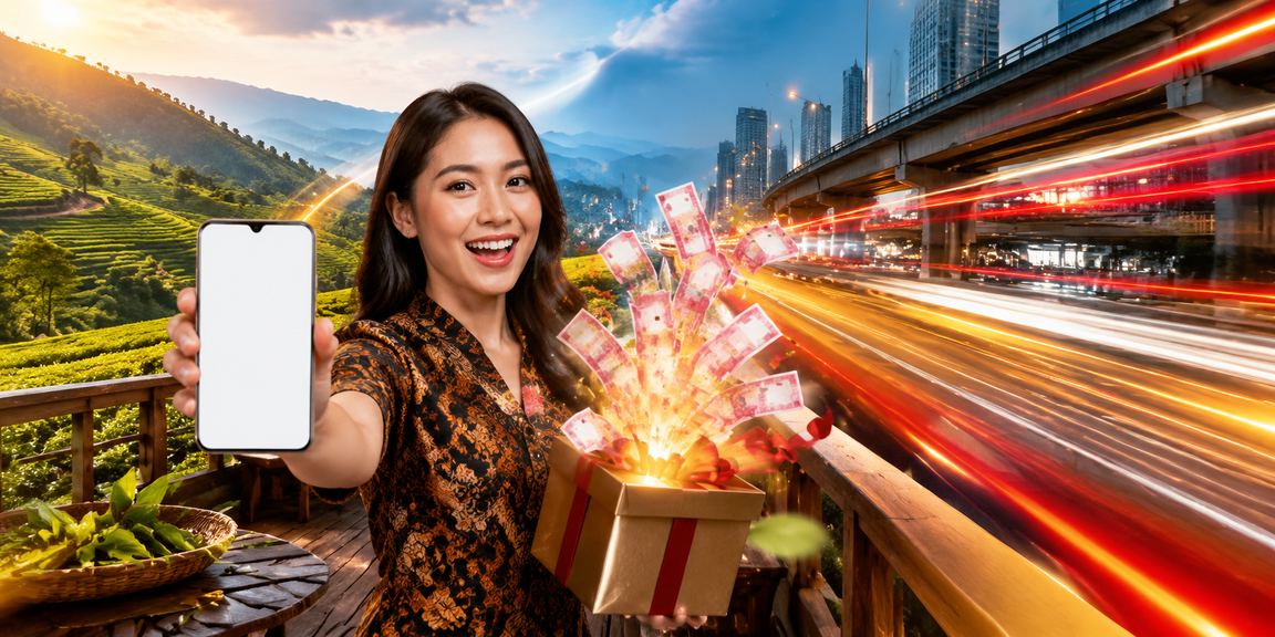 Perempuan memainkan casino mobile dengan antarmuka modern