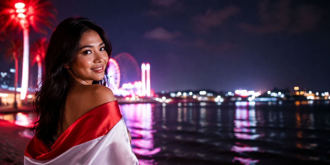 Permainan lotere tradisional di tepi pantai dengan pemandangan laut dan pasir putih